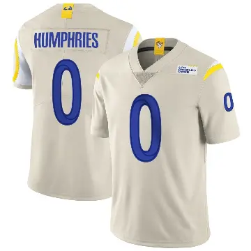 ＃0 Men's D.J. Humphries Limited Los Angeles Rams Bone Vapor Jersey