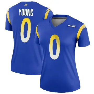 ＃0 Women's Byron Young Royal Legend Los Angeles Rams Jersey