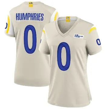 ＃0 Women's D.J. Humphries Game Los Angeles Rams Bone Jersey
