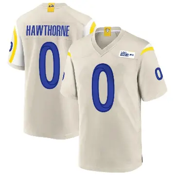 ＃0 Youth Decarius Hawthorne Game Los Angeles Rams Bone Jersey