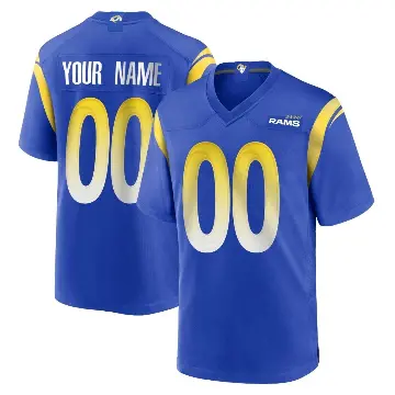 ＃00 Men's Custom Royal Game Los Angeles Rams Alternate Jersey