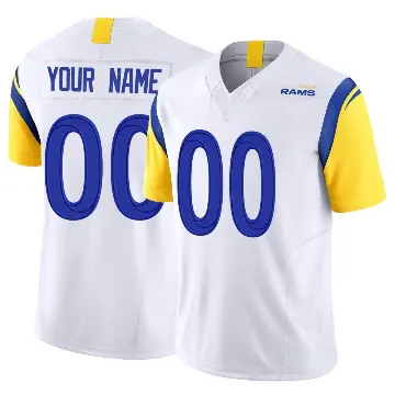 ＃00 Men's Custom White Limited Los Angeles Rams Vapor F.U.S.E. Jersey