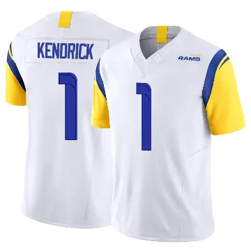＃1 Men's Derion Kendrick White Limited Los Angeles Rams Vapor F.U.S.E. Jersey
