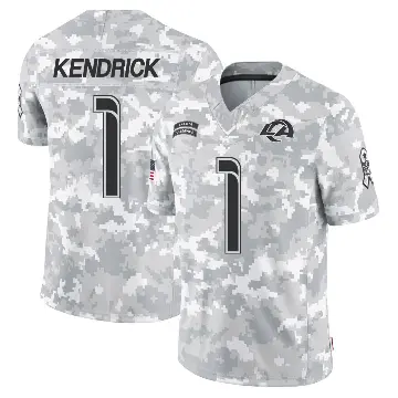 ＃1 Youth Derion Kendrick Arctic Camo Limited Los Angeles Rams 2024 Salute to Service Jersey