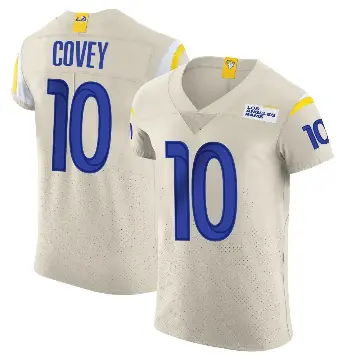 ＃10 Men's Britain Covey Elite Los Angeles Rams Bone Vapor Jersey