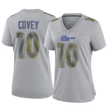 ＃10 Women's Britain Covey Gray Game Los Angeles Rams Atmosphere Fashion Jersey