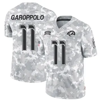 ＃11 Youth Jimmy Garoppolo Arctic Camo Limited Los Angeles Rams 2024 Salute to Service Jersey