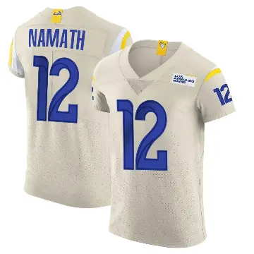 ＃12 Men's Joe Namath Elite Los Angeles Rams Bone Vapor Jersey