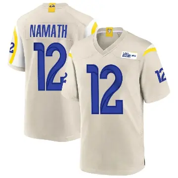 ＃12 Men's Joe Namath Game Los Angeles Rams Bone Jersey