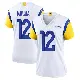 ＃12 Women's Puka Nacua White Game Los Angeles Rams Jersey