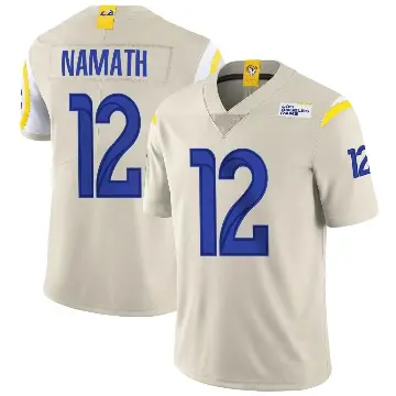＃12 Youth Joe Namath Limited Los Angeles Rams Bone Vapor Jersey