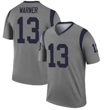 ＃13 Men's Kurt Warner Gray Legend Los Angeles Rams Inverted Jersey