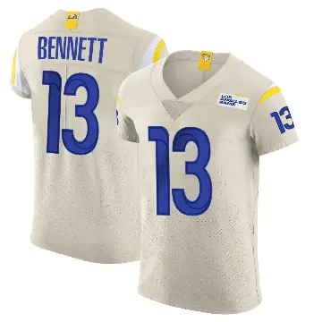 ＃13 Men's Stetson Bennett Elite Los Angeles Rams Bone Vapor Jersey