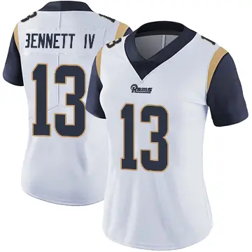 ＃13 Women's Stetson Bennett White Limited Los Angeles Rams Vapor Untouchable Jersey