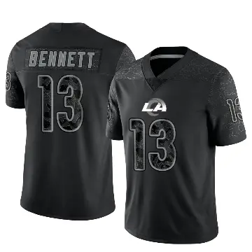 ＃13 Youth Stetson Bennett Black Limited Los Angeles Rams Reflective Jersey
