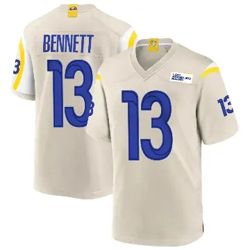 ＃13 Youth Stetson Bennett Game Los Angeles Rams Bone Jersey