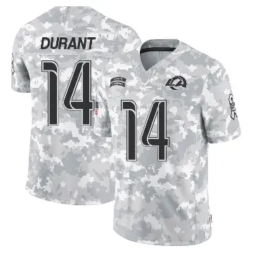 ＃14 Men's Cobie Durant Arctic Camo Limited Los Angeles Rams 2024 Salute to Service Jersey