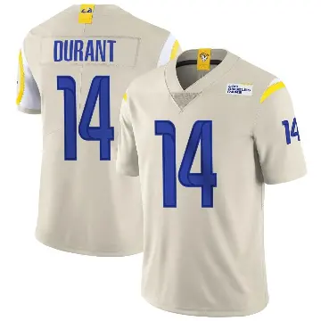 ＃14 Men's Cobie Durant Limited Los Angeles Rams Bone Vapor Jersey