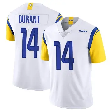 ＃14 Men's Cobie Durant White Limited Los Angeles Rams Vapor Untouchable Jersey