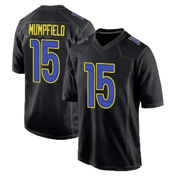 ＃15 Men's Konata Mumpfield Black Game Los Angeles Rams Fashion Jersey