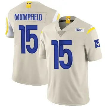 ＃15 Men's Konata Mumpfield Limited Los Angeles Rams Bone Vapor Jersey