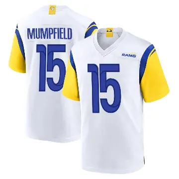 ＃15 Men's Konata Mumpfield White Game Los Angeles Rams Jersey