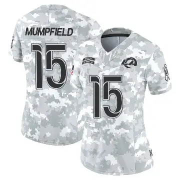 ＃15 Women's Konata Mumpfield Arctic Camo Limited Los Angeles Rams 2024 Salute to Service Jersey