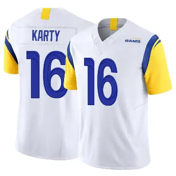 ＃16 Men's Joshua Karty White Limited Los Angeles Rams Vapor F.U.S.E. Jersey
