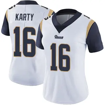 ＃16 Women's Joshua Karty White Limited Los Angeles Rams Vapor Untouchable Jersey