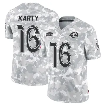 ＃16 Youth Joshua Karty Arctic Camo Limited Los Angeles Rams 2024 Salute to Service Jersey