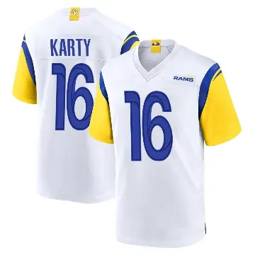 ＃16 Youth Joshua Karty White Game Los Angeles Rams Jersey