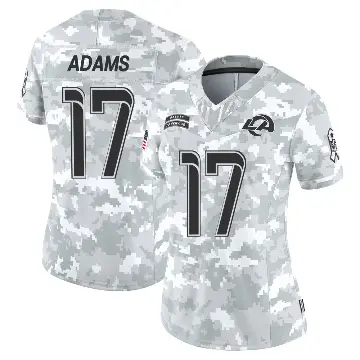 ＃17 Women's Davante Adams Arctic Camo Limited Los Angeles Rams 2024 Salute to Service Jersey