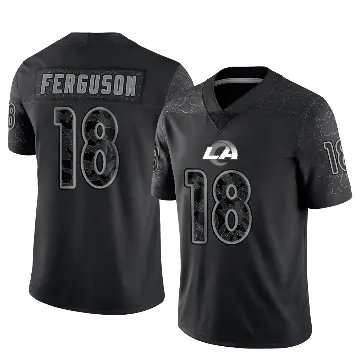 ＃18 Men's Terrance Ferguson Black Limited Los Angeles Rams Reflective Jersey