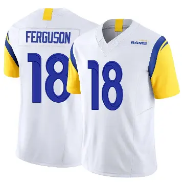 ＃18 Men's Terrance Ferguson White Limited Los Angeles Rams Vapor F.U.S.E. Jersey