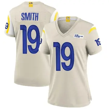 ＃19 Women's Xavier Smith Game Los Angeles Rams Bone Jersey