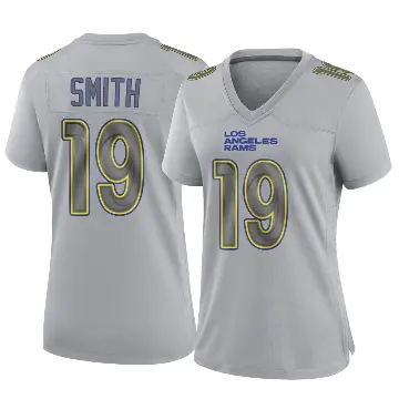 ＃19 Women's Xavier Smith Gray Game Los Angeles Rams Atmosphere Fashion Jersey