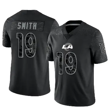 ＃19 Youth Xavier Smith Black Limited Los Angeles Rams Reflective Jersey