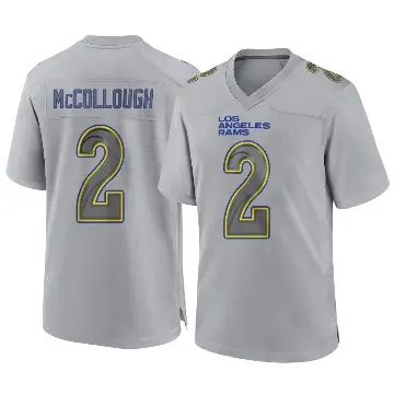 ＃2 Men's Jaylen McCollough Gray Game Los Angeles Rams Atmosphere Fashion Jersey
