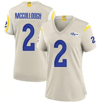 ＃2 Women's Jaylen McCollough Game Los Angeles Rams Bone Jersey