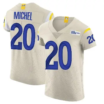 ＃20 Men's Sony Michel Elite Los Angeles Rams Bone Vapor Jersey