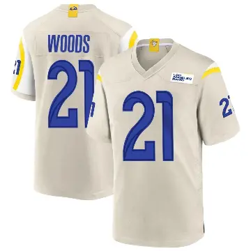 ＃21 Men's Charles Woods Game Los Angeles Rams Bone Jersey