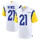 ＃21 Men's Charles Woods White Game Los Angeles Rams Jersey