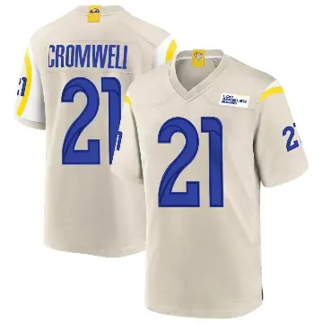 ＃21 Men's Nolan Cromwell Game Los Angeles Rams Bone Jersey