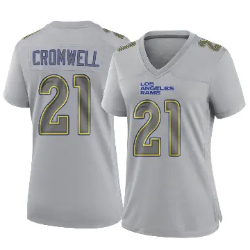 ＃21 Women's Nolan Cromwell Gray Game Los Angeles Rams Atmosphere Fashion Jersey