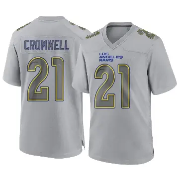 ＃21 Youth Nolan Cromwell Gray Game Los Angeles Rams Atmosphere Fashion Jersey