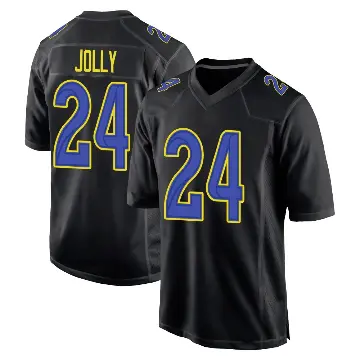 ＃24 Men's Shaun Jolly Black Game Los Angeles Rams Fashion Jersey