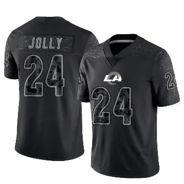 ＃24 Men's Shaun Jolly Black Limited Los Angeles Rams Reflective Jersey
