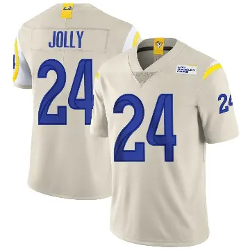 ＃24 Men's Shaun Jolly Limited Los Angeles Rams Bone Vapor Jersey