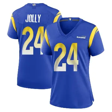 ＃24 Women's Shaun Jolly Royal Game Los Angeles Rams Alternate Jersey