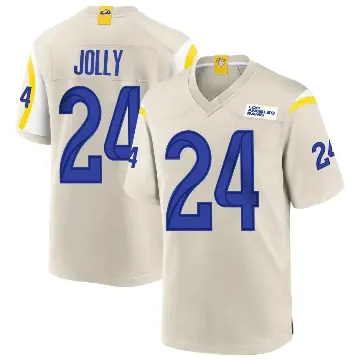＃24 Youth Shaun Jolly Game Los Angeles Rams Bone Jersey